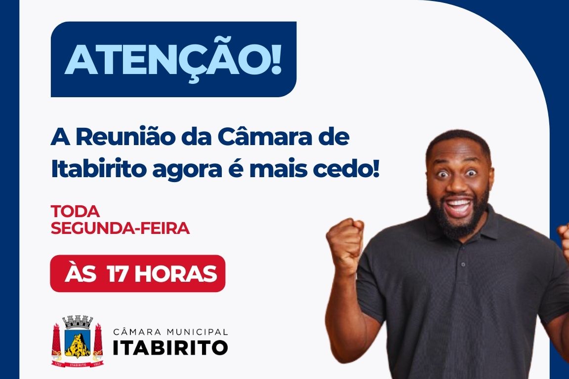 Reuniões da Câmara de Itabirito serão realizadas às 17h